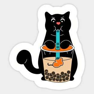 Cat with Boba, Boba Cat Sticker